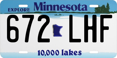 MN license plate 672LHF