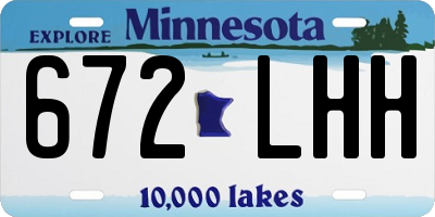 MN license plate 672LHH