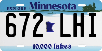 MN license plate 672LHI