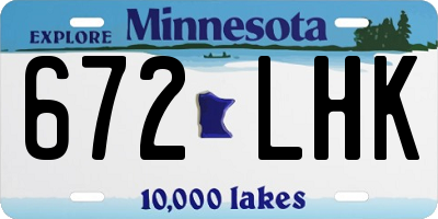 MN license plate 672LHK