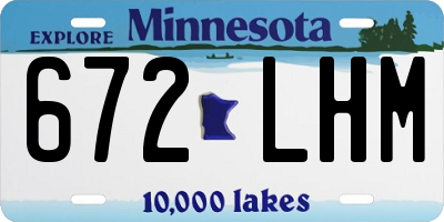 MN license plate 672LHM