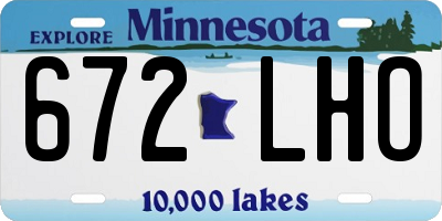 MN license plate 672LHO