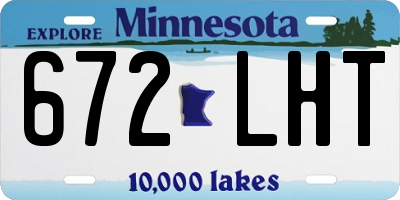 MN license plate 672LHT