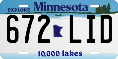 MN license plate 672LID