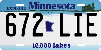 MN license plate 672LIE