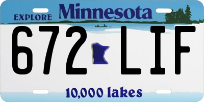 MN license plate 672LIF