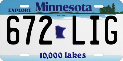 MN license plate 672LIG