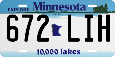 MN license plate 672LIH