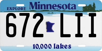 MN license plate 672LII