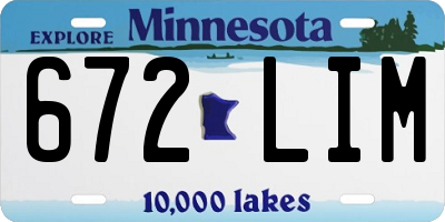 MN license plate 672LIM