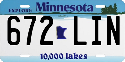 MN license plate 672LIN