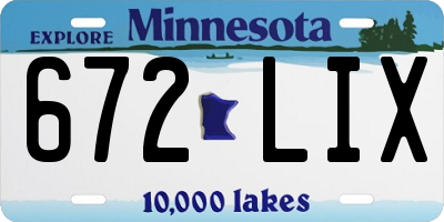 MN license plate 672LIX