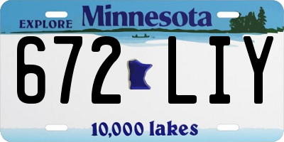 MN license plate 672LIY