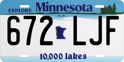 MN license plate 672LJF