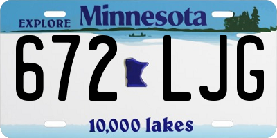 MN license plate 672LJG