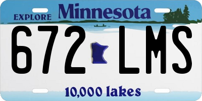 MN license plate 672LMS