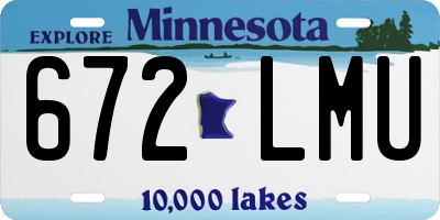 MN license plate 672LMU