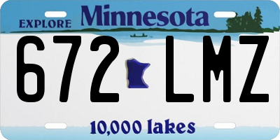 MN license plate 672LMZ