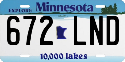 MN license plate 672LND