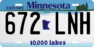MN license plate 672LNH