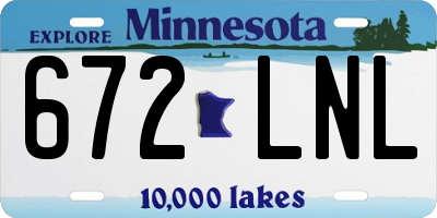 MN license plate 672LNL
