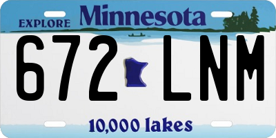 MN license plate 672LNM