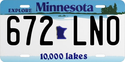 MN license plate 672LNO