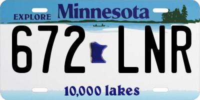 MN license plate 672LNR