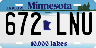 MN license plate 672LNU