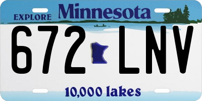 MN license plate 672LNV