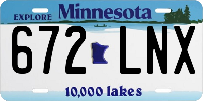MN license plate 672LNX