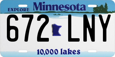 MN license plate 672LNY