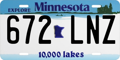 MN license plate 672LNZ