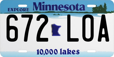 MN license plate 672LOA