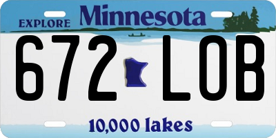 MN license plate 672LOB