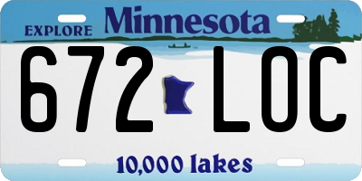 MN license plate 672LOC