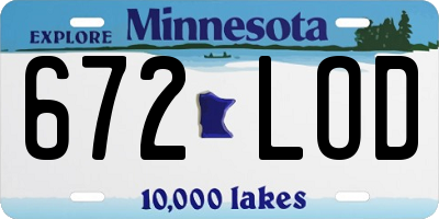 MN license plate 672LOD