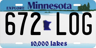 MN license plate 672LOG