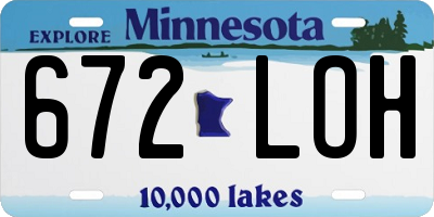 MN license plate 672LOH