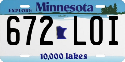 MN license plate 672LOI