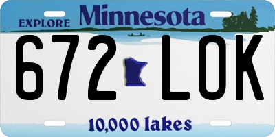 MN license plate 672LOK