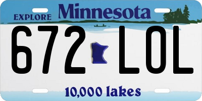 MN license plate 672LOL