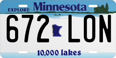 MN license plate 672LON