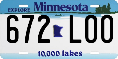 MN license plate 672LOO