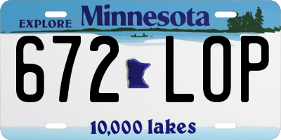 MN license plate 672LOP