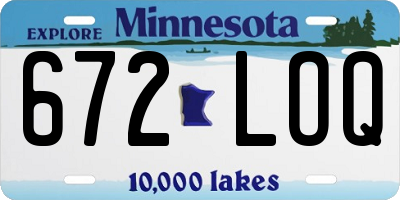 MN license plate 672LOQ