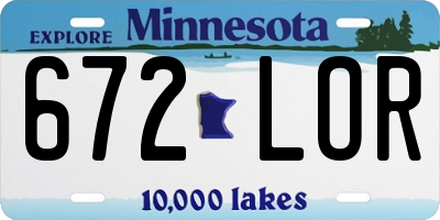 MN license plate 672LOR