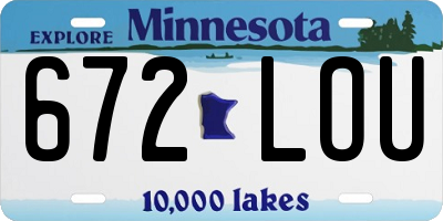 MN license plate 672LOU