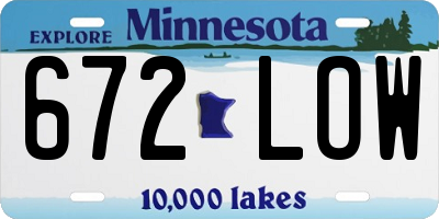 MN license plate 672LOW