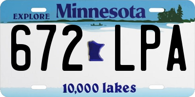 MN license plate 672LPA